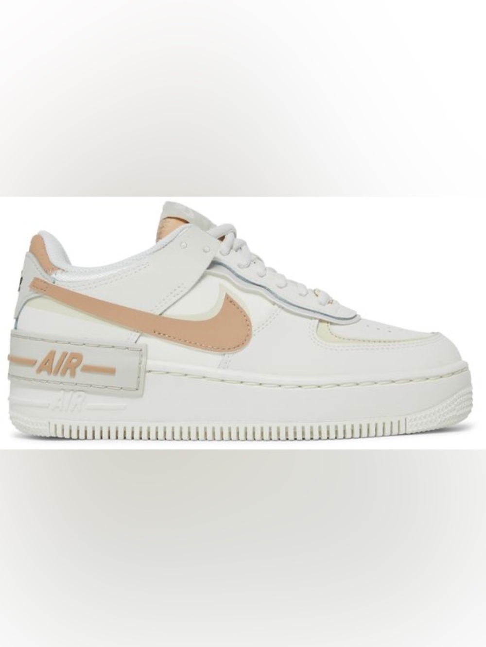 Nike Men’s White Sneakers with Pale Peach Swoosh